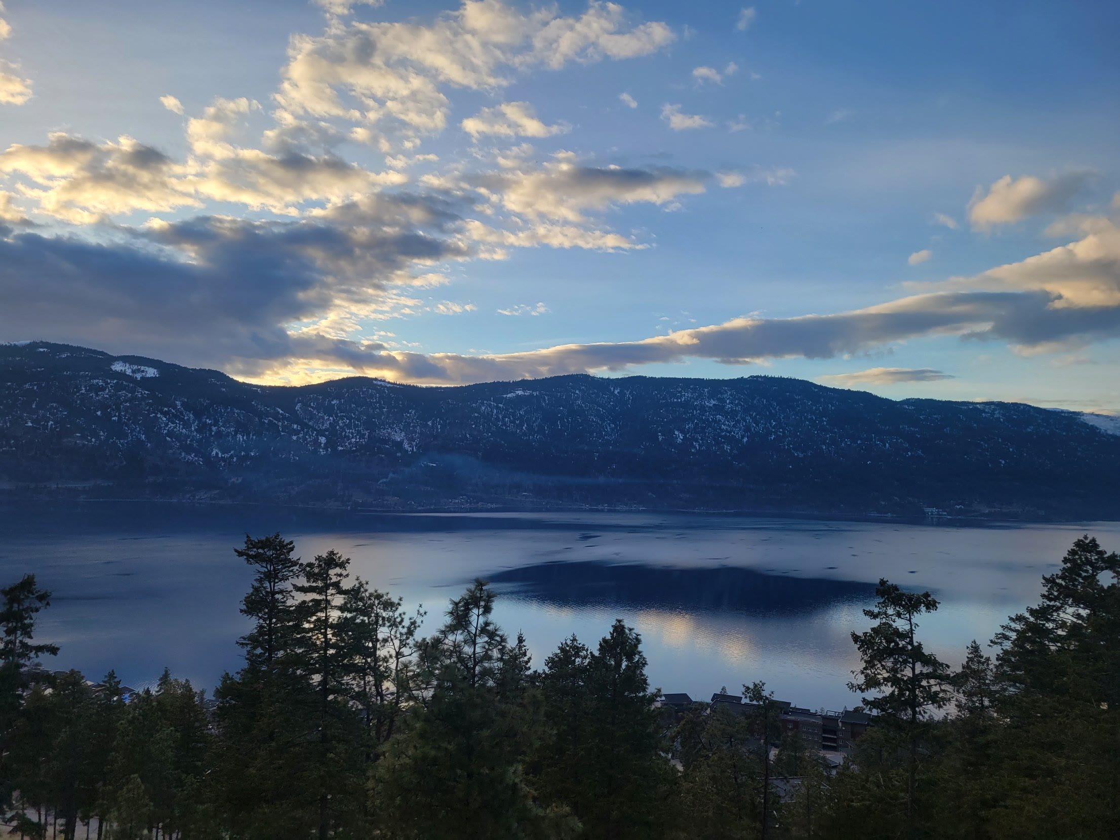 Evening light over Okanagan Lake from the house