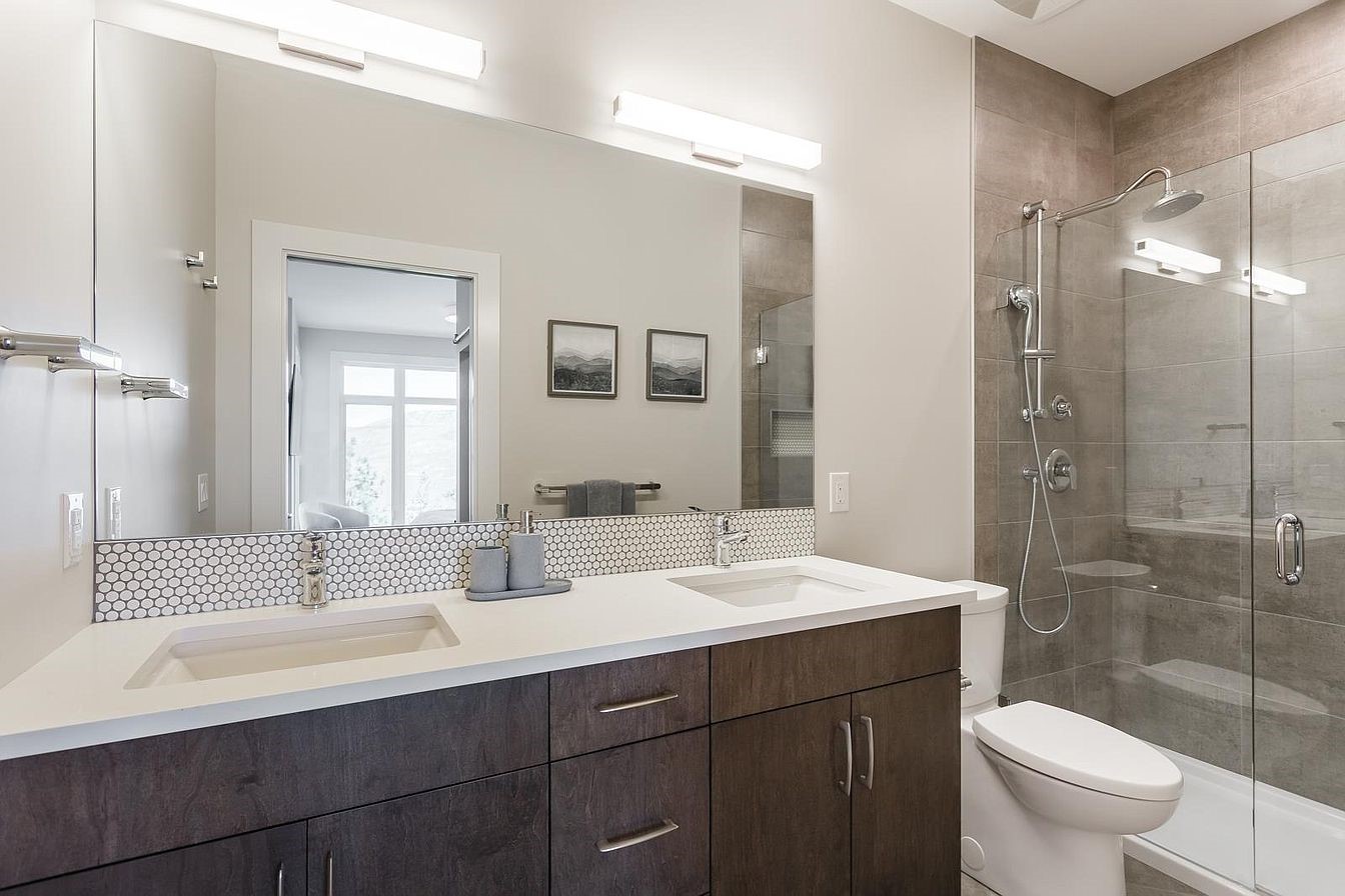 Ensuite with double sink and glass shower